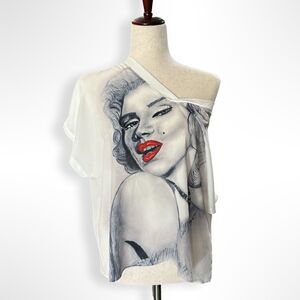 NWT Airbrushed Marilyn Monroe Dolman Short Sleeve Shirt, 3XL